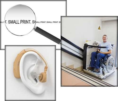 A collage of Assistive Technology.