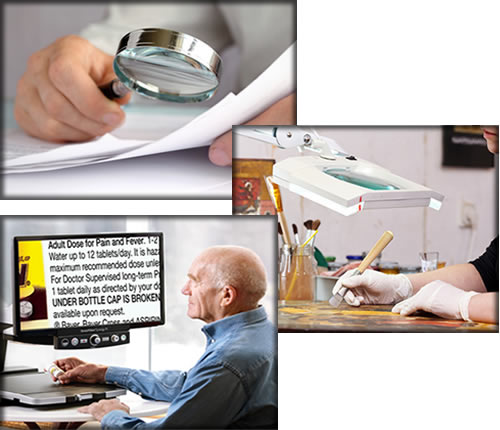 Collage of magnifying devices.