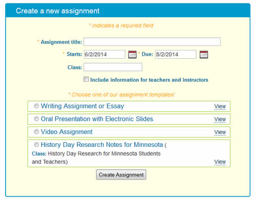 Assignment calculator screen capture.