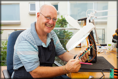 AT user looking happy and accomplished.