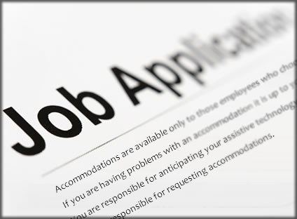 Close up of Job Application.