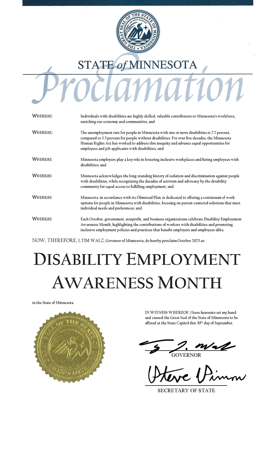 Disability Employment Month Proclamation