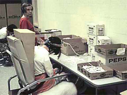 People working