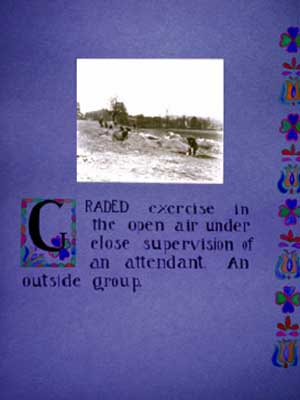 "Graded exercise" seems to consist of digging holes. "An outside group" means that the group was made up of trustees, inmates allowed to go outdoors — under close supervision.