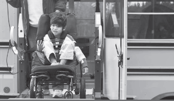 A student in a wheelchair
