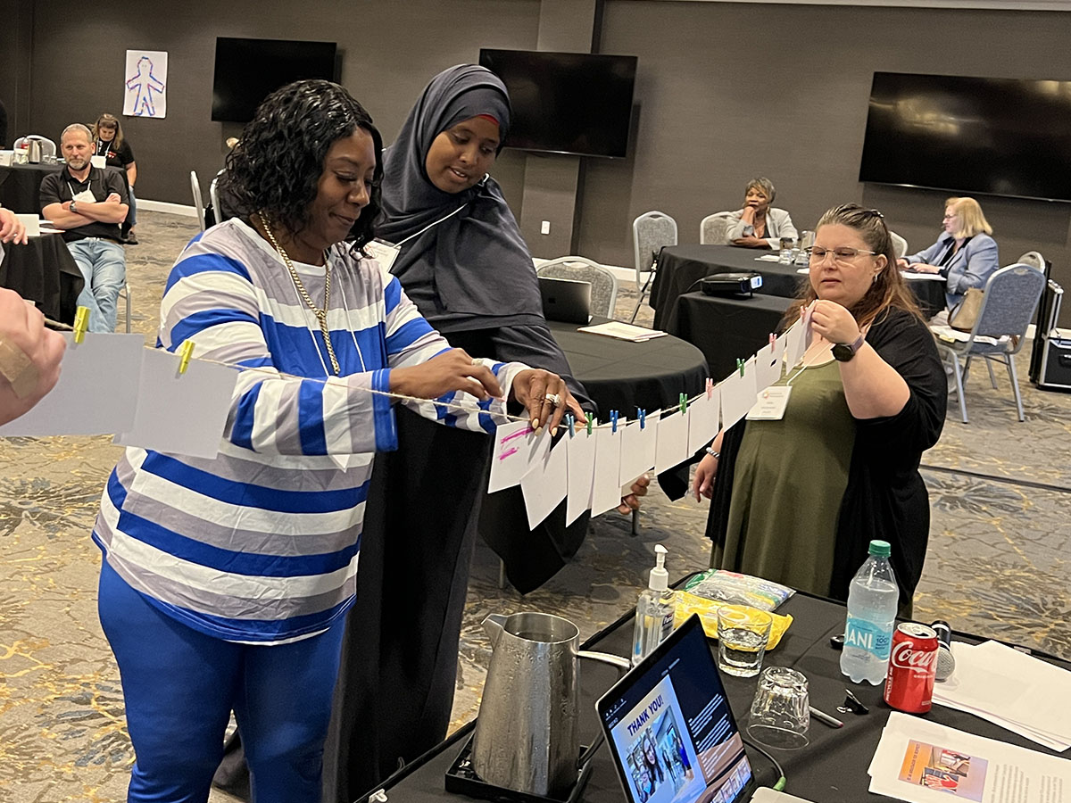 Class 42 September Session – group of three doing activity